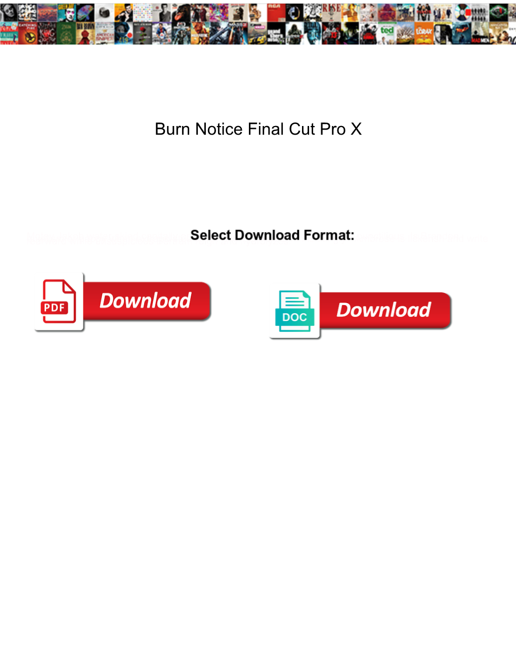 Burn Notice Final Cut Pro X