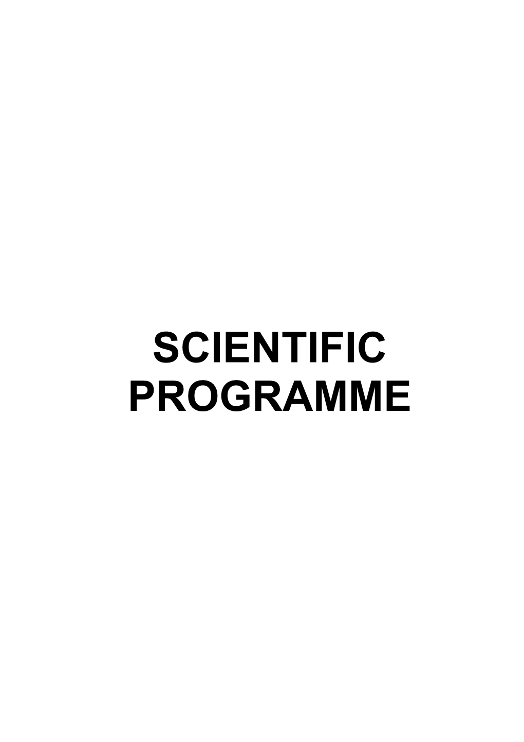 Scientific Programme