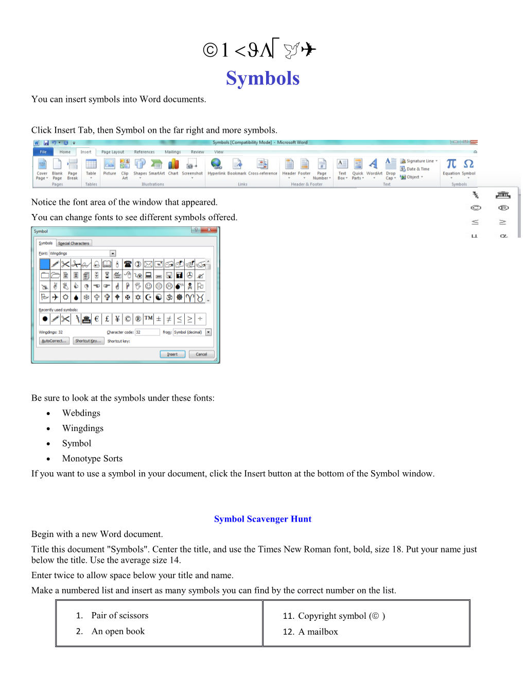 You Can Insert Symbols Into Word Documents