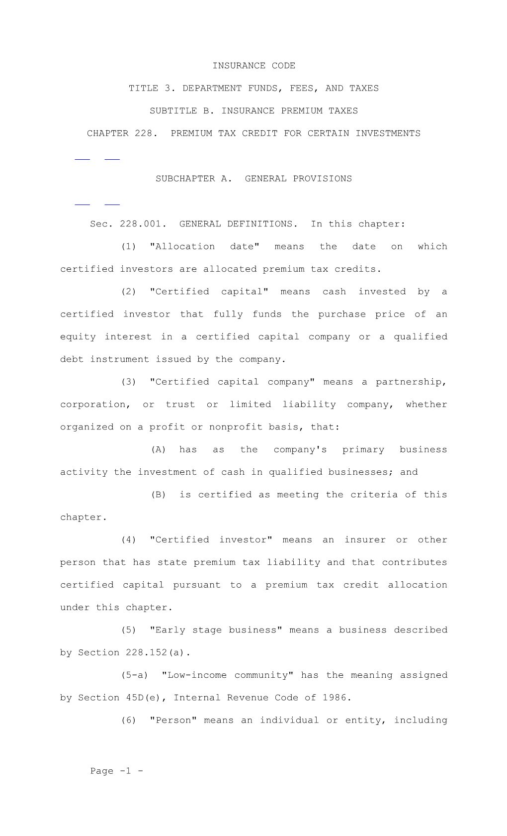 Title 3. Department Funds, Fees, and Taxes