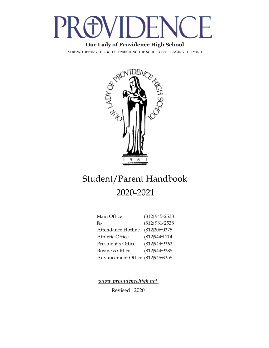 Student/Parent Handbook 2020-2021