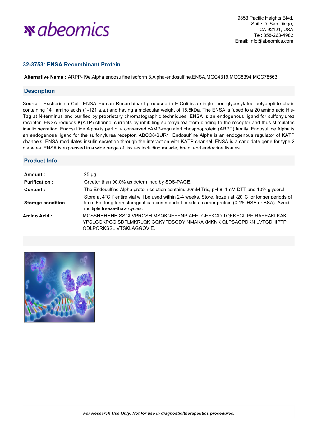 ENSA Recombinant Protein Description Product Info