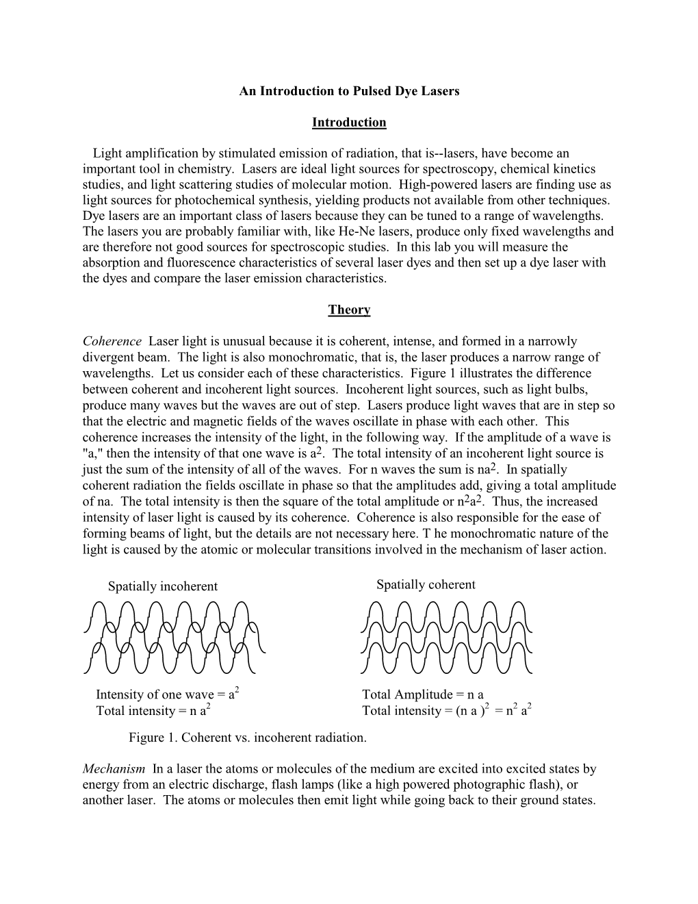 An Introduction to Pulsed Dye Lasers Introduction Light Amplification By