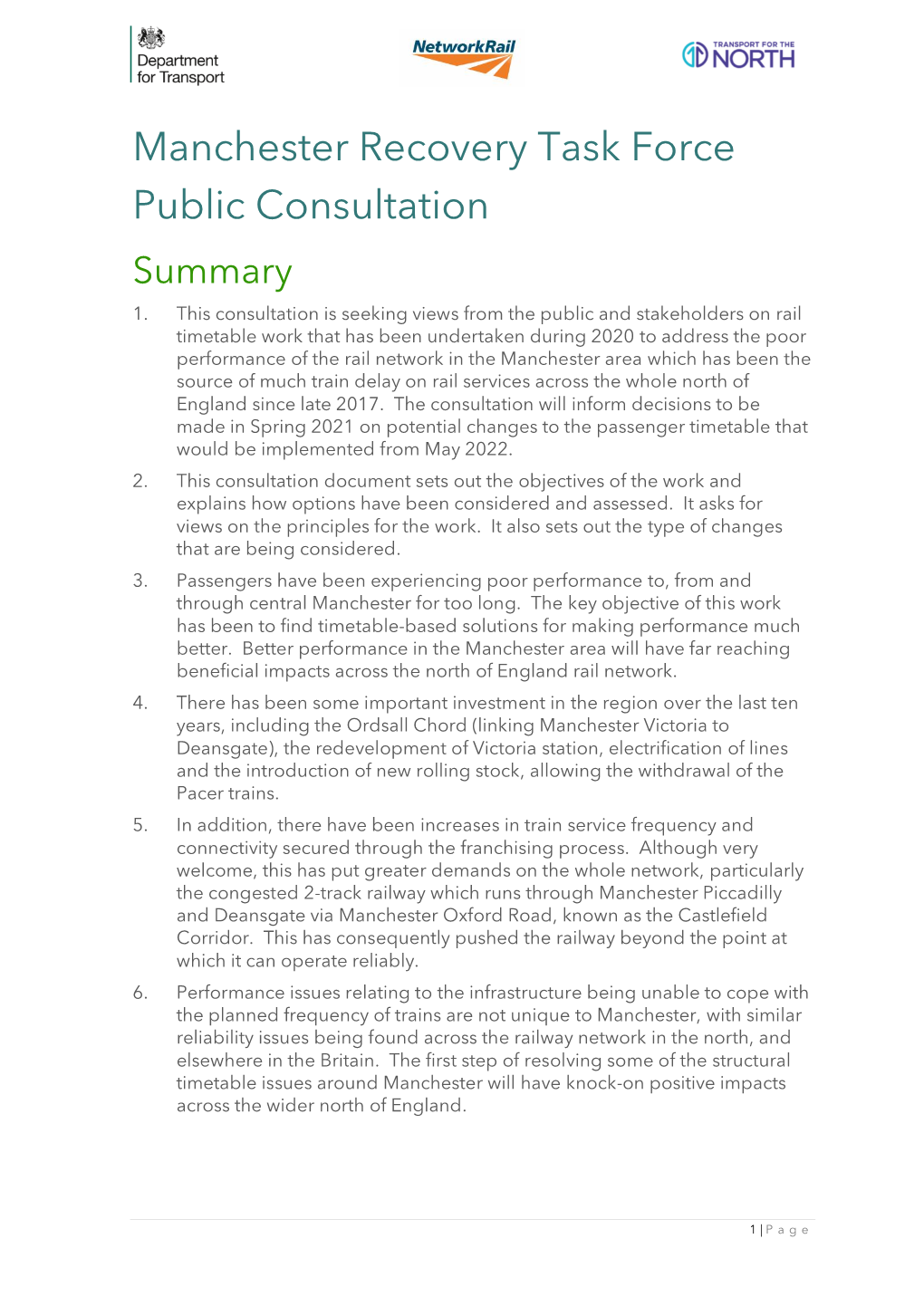 Manchester Recovery Task Force: Public Consultation