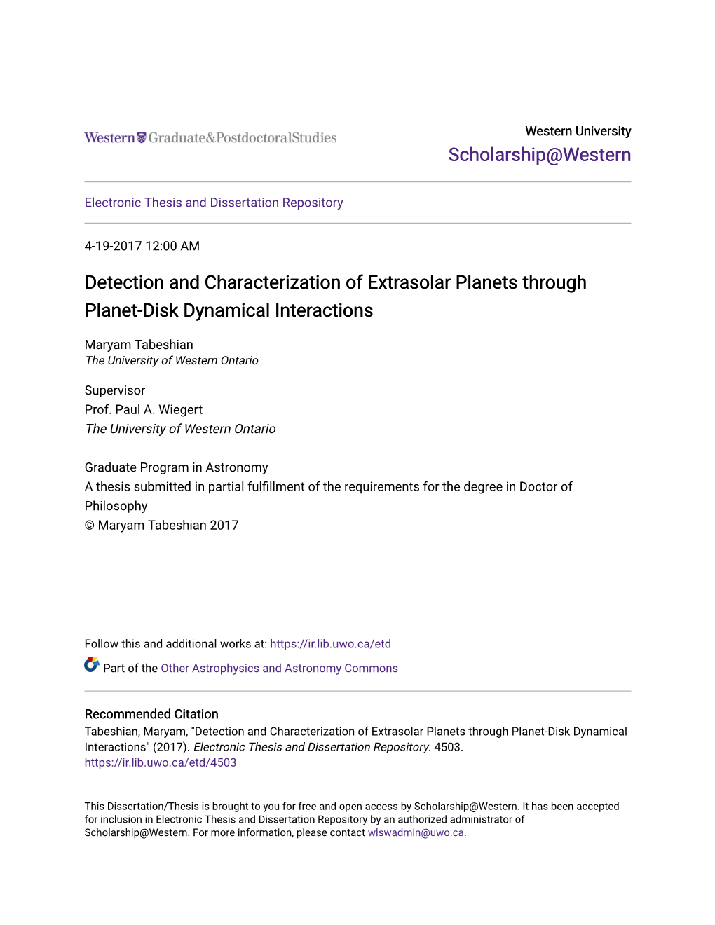 Detection and Characterization of Extrasolar Planets Through Planet-Disk Dynamical Interactions