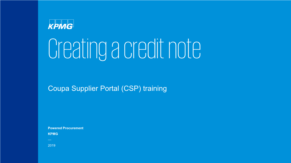 Creating a Credit Note Coupa Supplier Portal