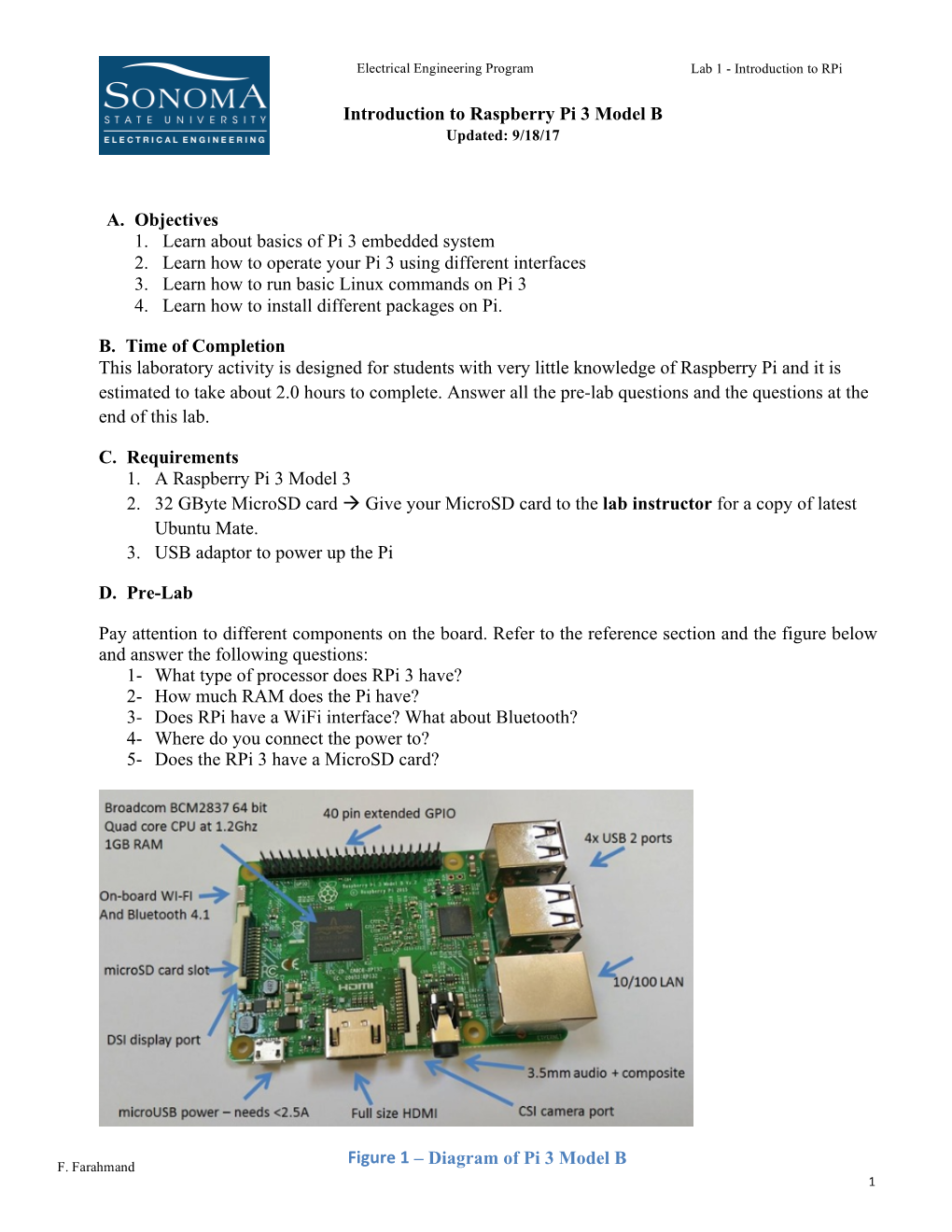 Introduction to Raspberry Pi 3 Model B Updated: 9/18/17
