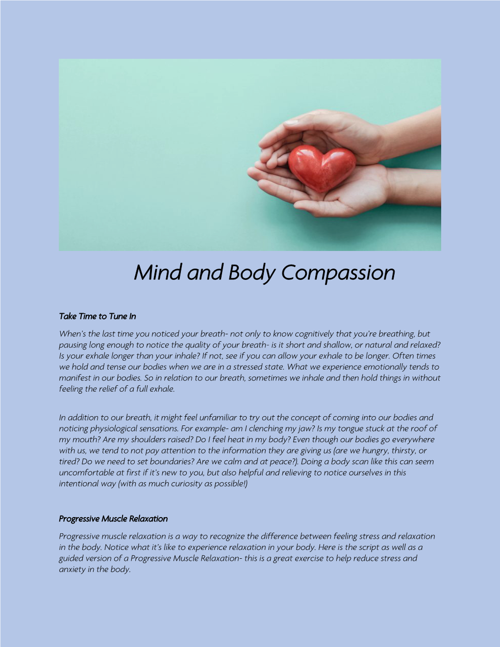 Mind and Body Compassion
