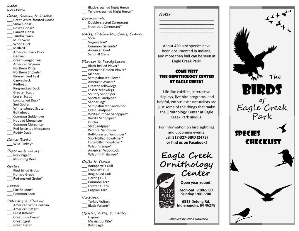 Indiana Bird List