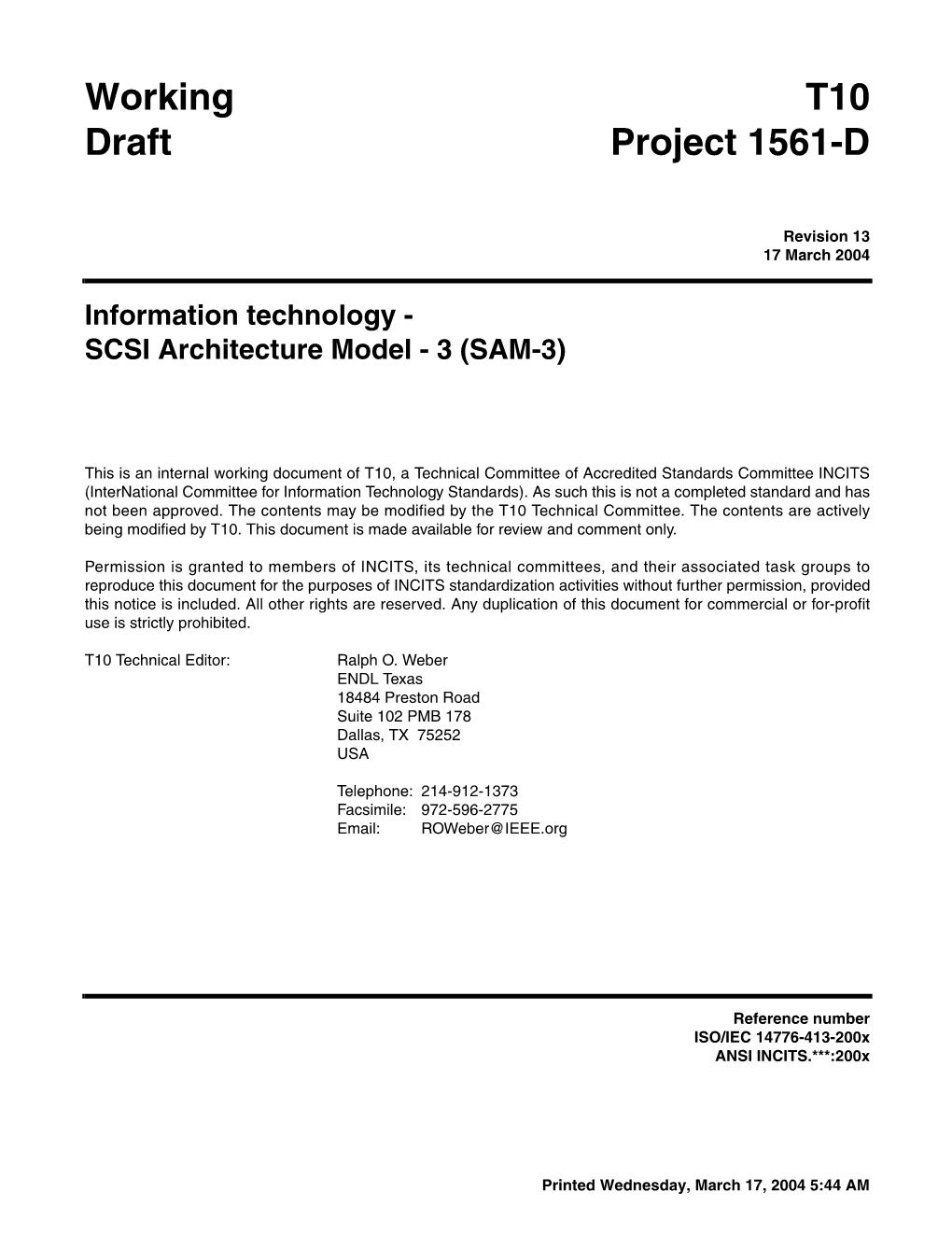 SCSI Architecture Model - 3 (SAM-3)