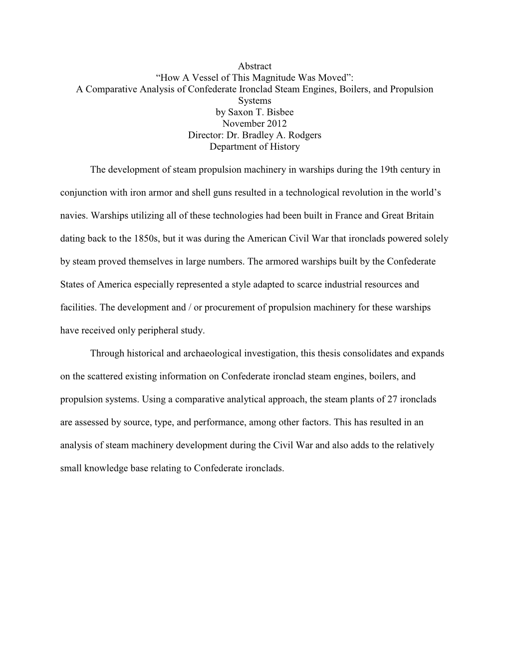 A Comparative Analysis of Confederate Ironclad Steam Engines, Boilers, and Propulsion Systems by Saxon T