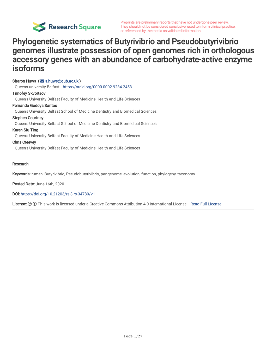 Phylogenetic Systematics of Butyrivibrio and Pseudobutyrivibrio