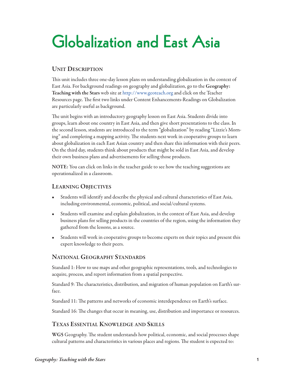 Globalization and East Asia