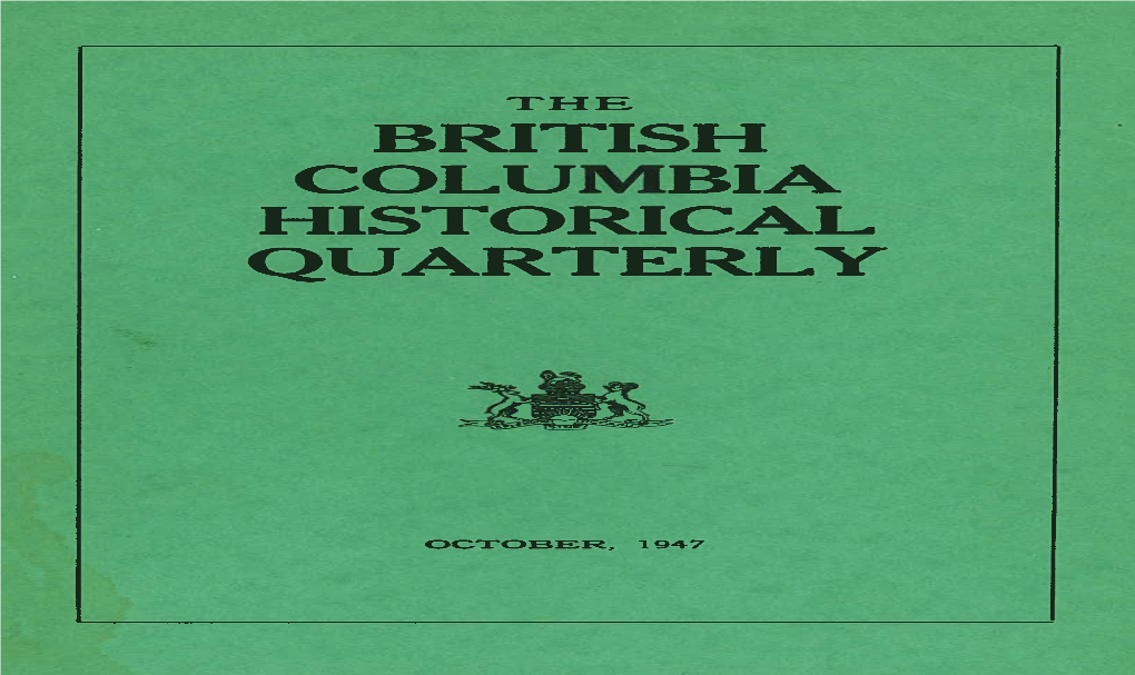 British Columbia Historical Quarterly