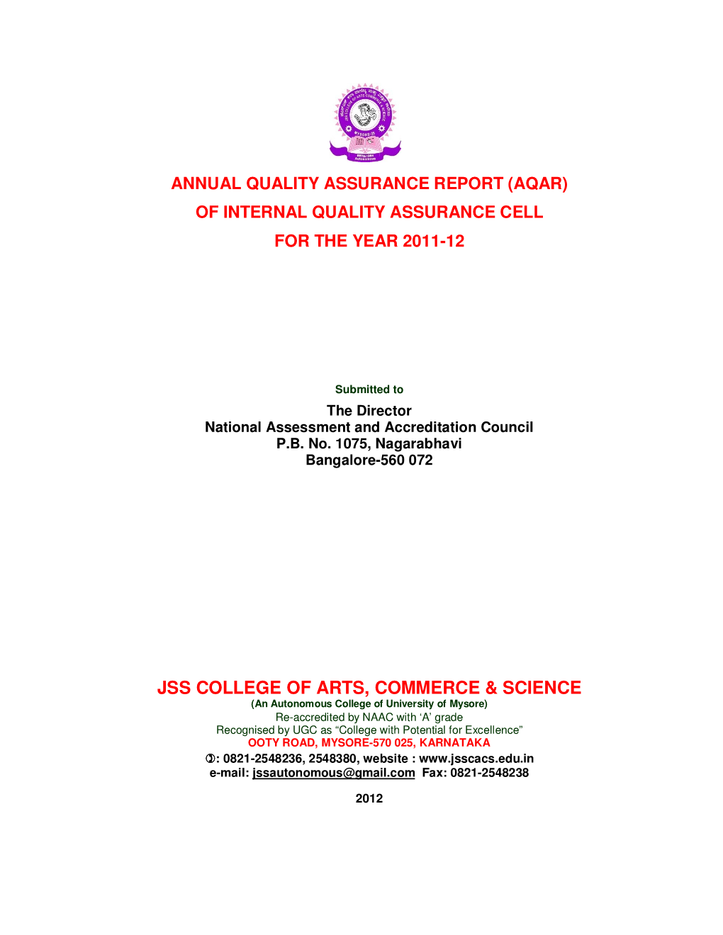 Jss College of Arts, Commerce & Science