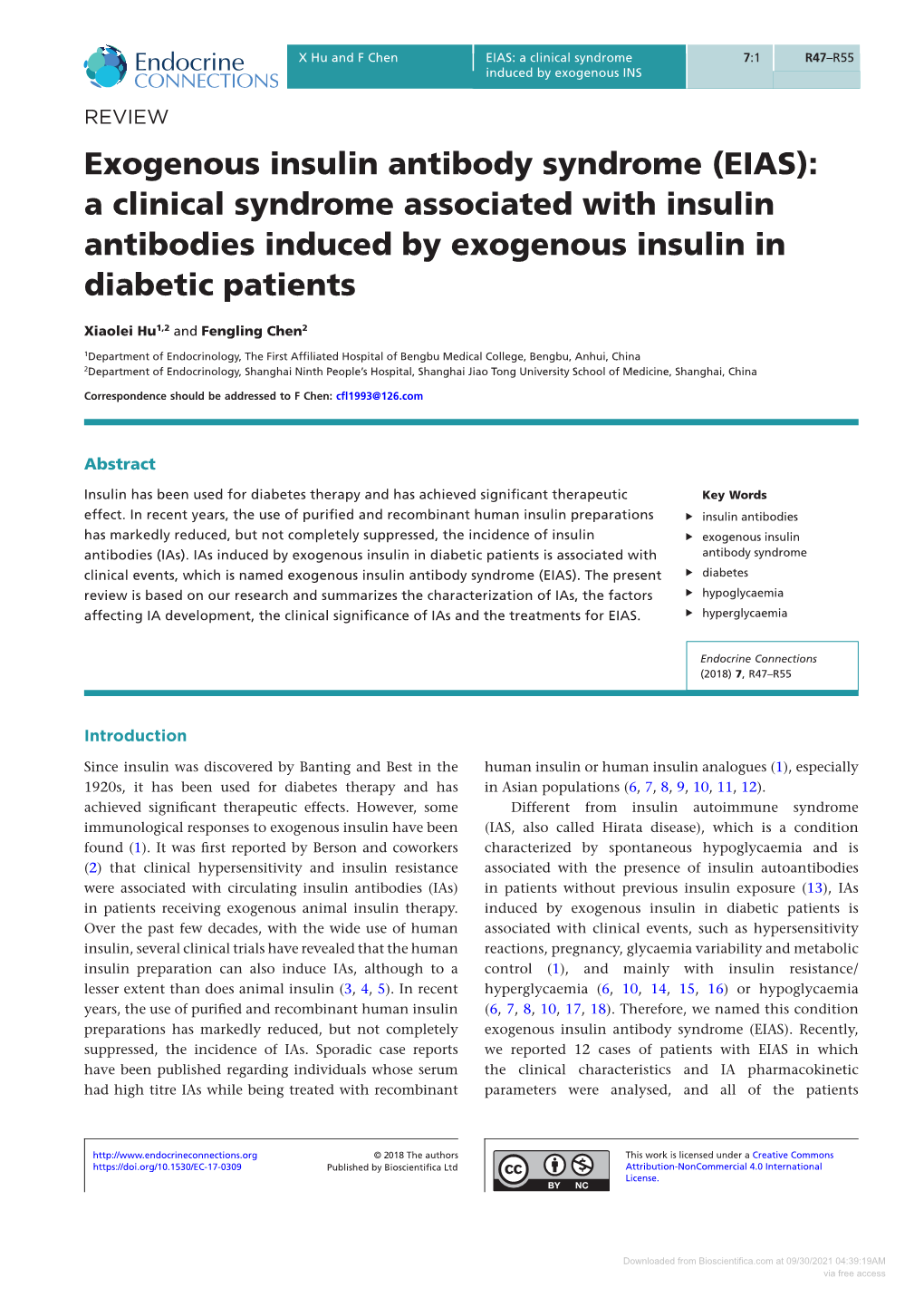 Exogenous Insulin Antibody Syndrome (EIAS): a Clinical Syndrome Associated with Insulin Antibodies Induced by Exogenous Insulin in Diabetic Patients