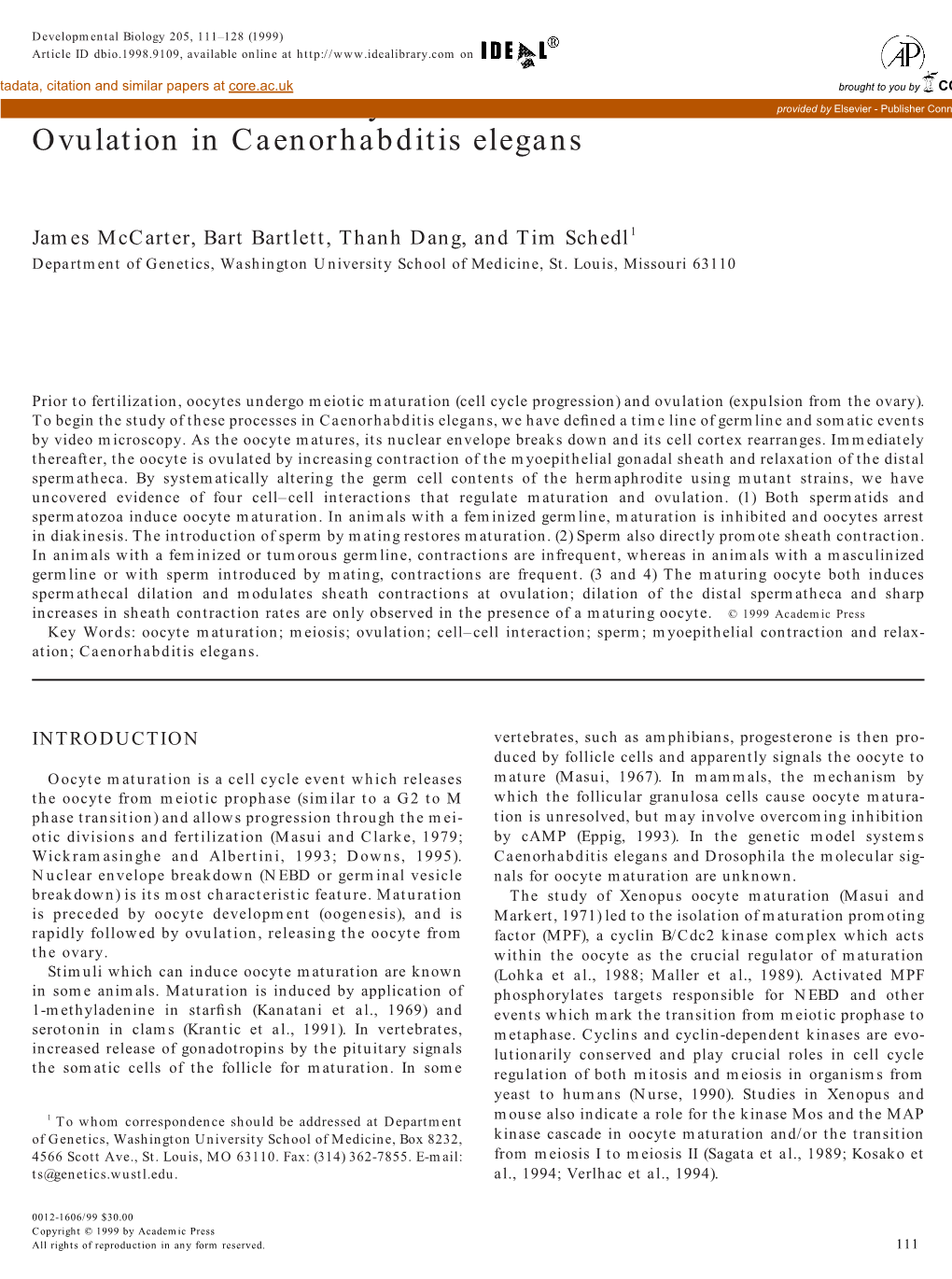 On the Control of Oocyte Meiotic Maturation and Ovulation In