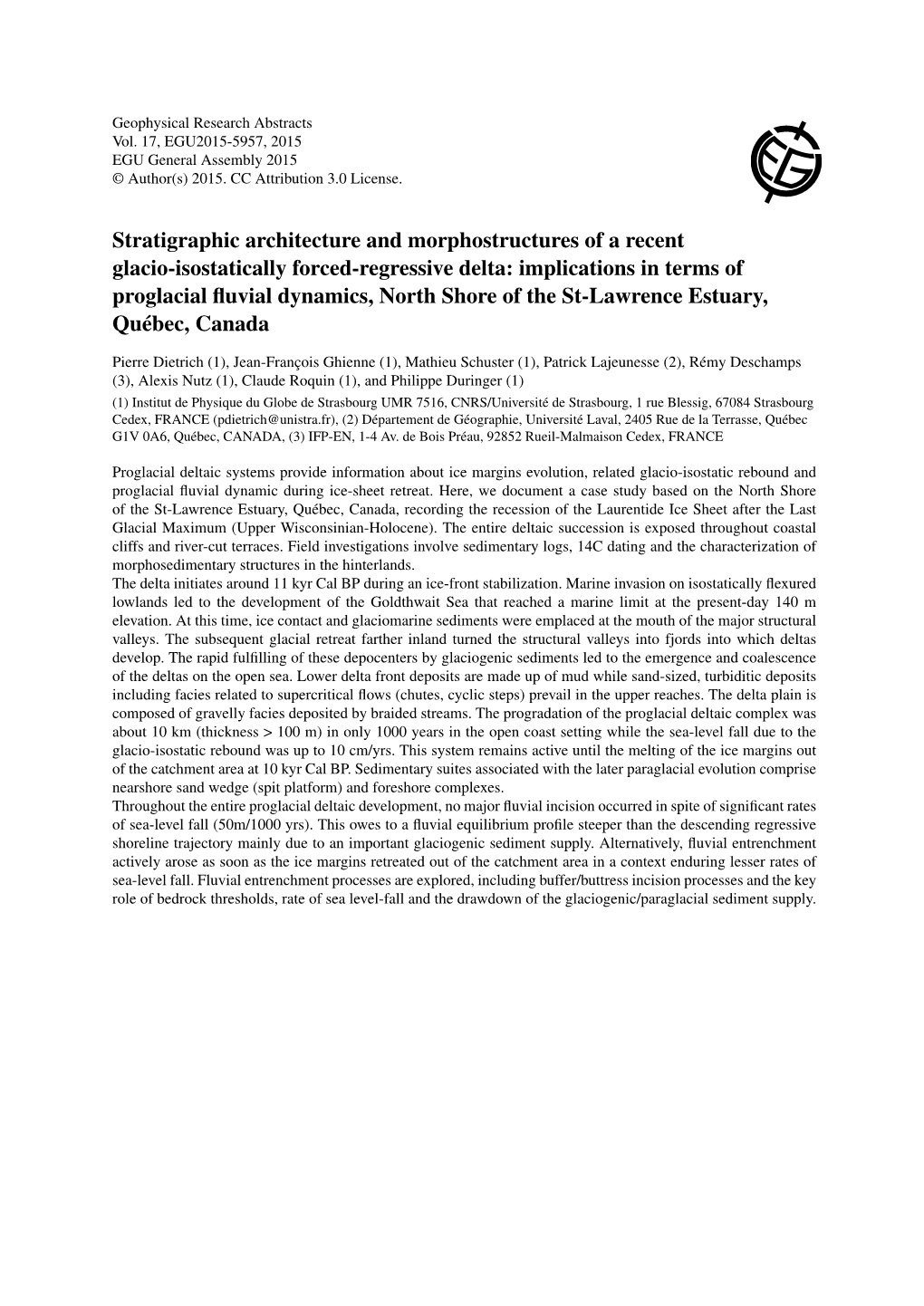 Stratigraphic Architecture and Morphostructures of a Recent Glacio