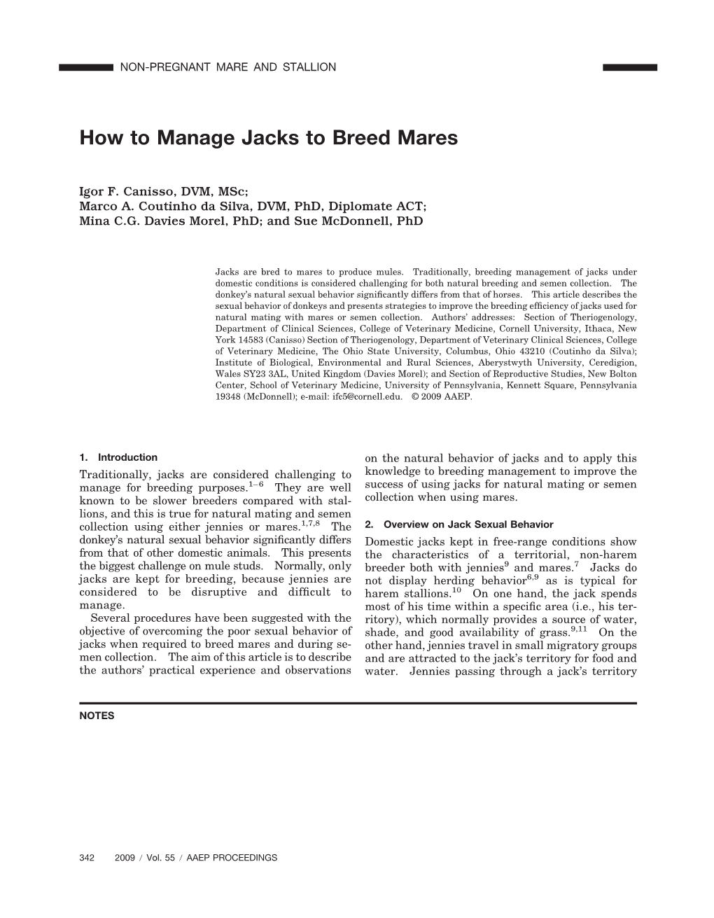 How to Manage Jacks to Breed Mares