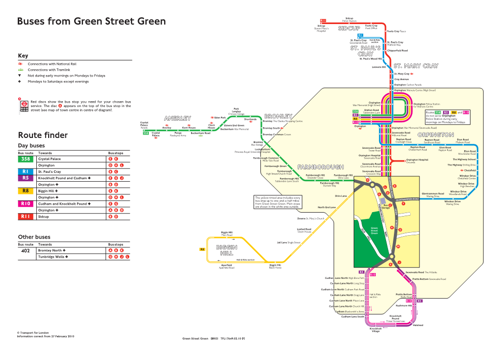 Buses from Green Street Green Foots Cray Sidcup Queen Maryõs SIDCUP Post Office Hospital Foots Cray Tesco R1 St