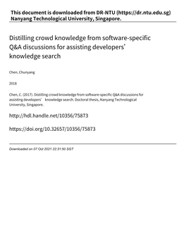 Distilling Crowd Knowledge from Software‑Specific Q&A Discussions
