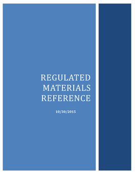 Regulated Materials Reference