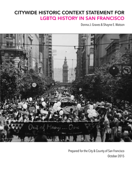 CITYWIDE HISTORIC CONTEXT STATEMENT for LGBTQ HISTORY in SAN FRANCISCO Donna J