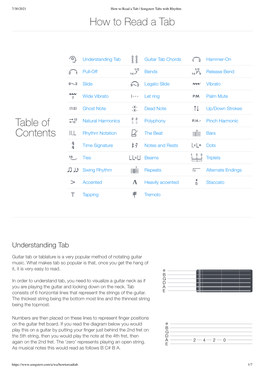 How to Read a Tab Table of Contents