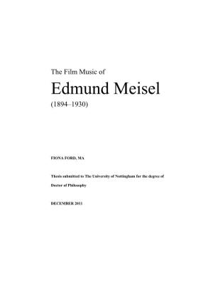 The Film Music of Edmund Meisel (1894–1930)
