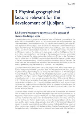 3. Physical-Geographical Factors Relevant for the Development of Ljubljana Darko Ogrin 3.1