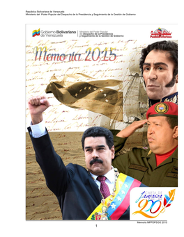 República Bolivariana De Venezuela Ministerio Del Poder Popular Del Despacho De La Presidencia Y Seguimiento De La Gestión De Gobierno