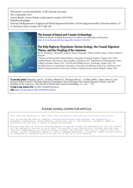 The Journal of Island and Coastal Archaeology the Kelp Highway