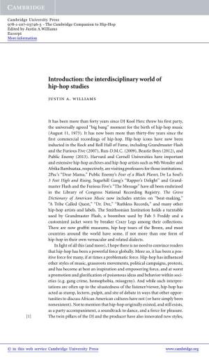 The Interdisciplinary World of Hip-Hop Studies