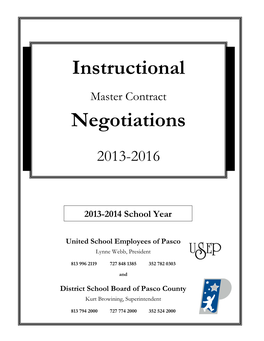 Instructional Master Contract Negotiations