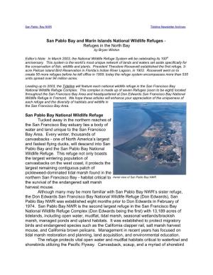 San Pablo Bay and Marin Islands National Wildlife Refuges - Refuges in the North Bay by Bryan Winton