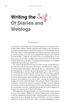 Writing the of Diaries and Weblogs