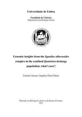 Universidade De Lisboa Genomic Insights from the Squalius