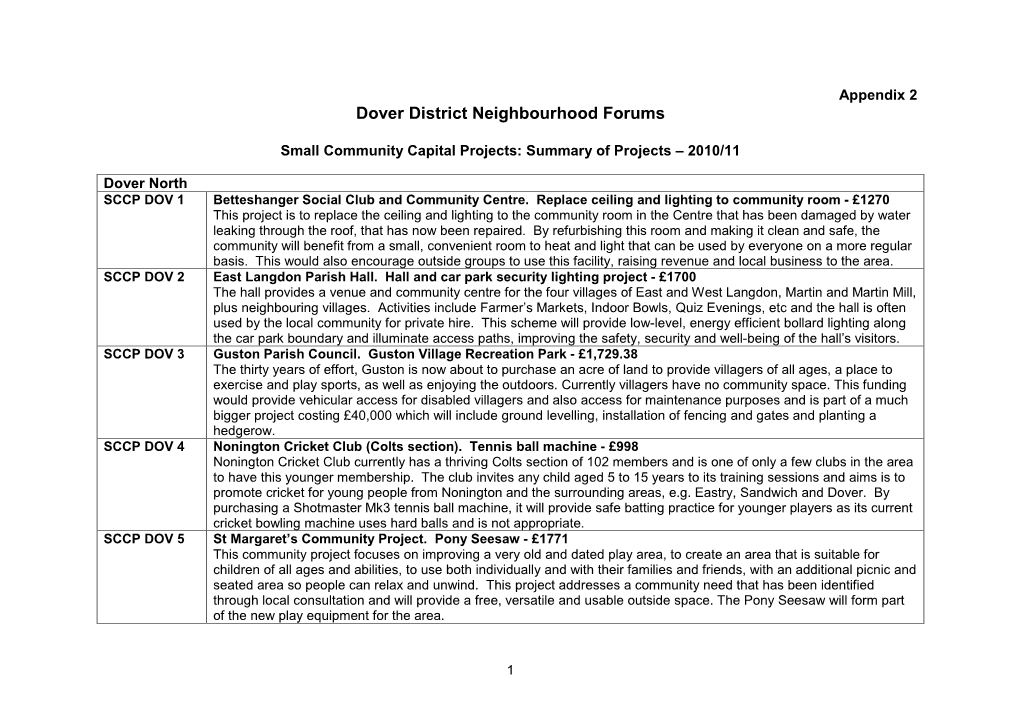 Dover District Neighbourhood Forums