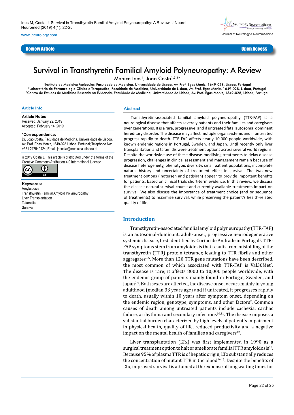 Survival in Transthyretin Familial Amyloid Polyneuropathy: a Review