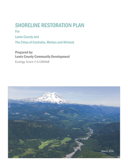 SHORELINE RESTORATION PLAN for Lewis County and the Cities of Centralia, Morton and Winlock