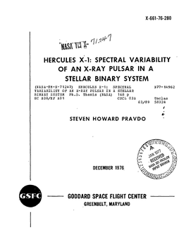 Hercules X-1: Spectral Variability of an X-Ray