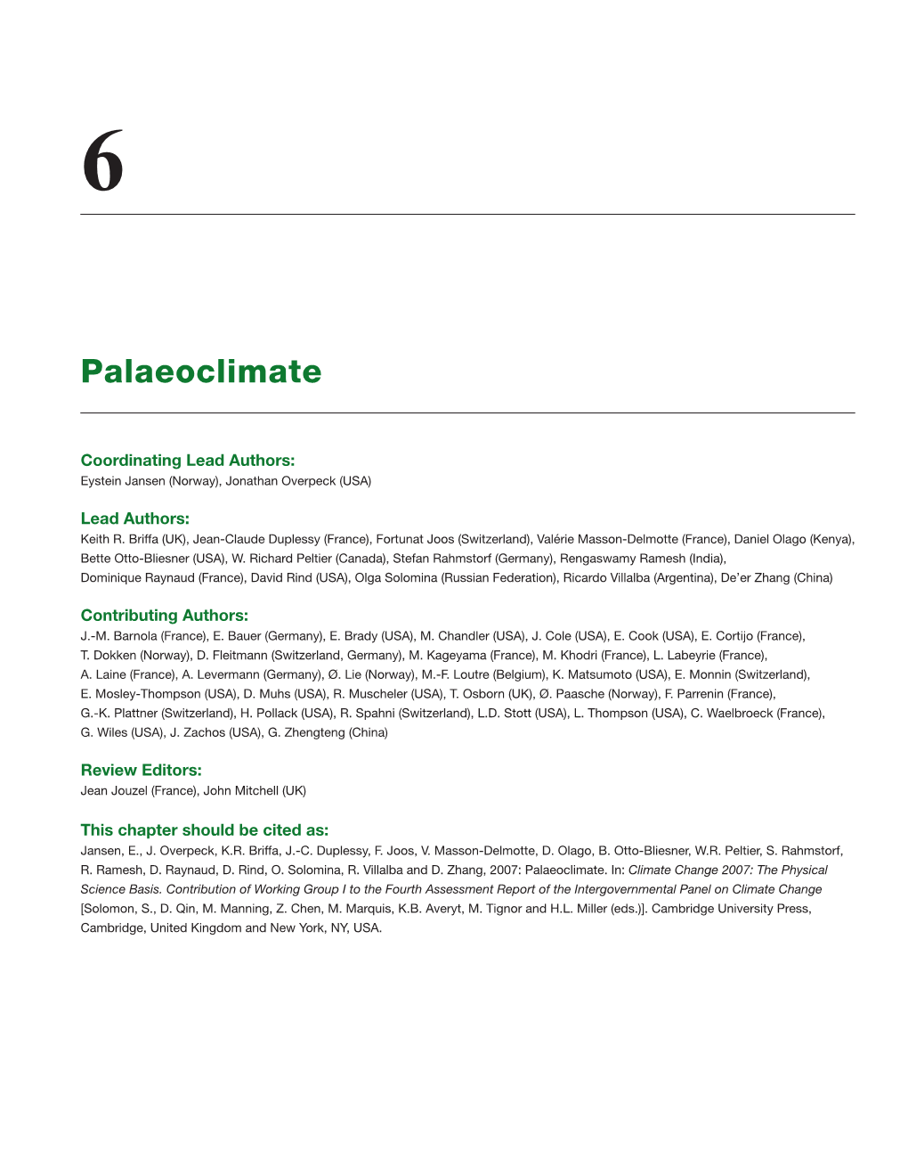 Palaeoclimate