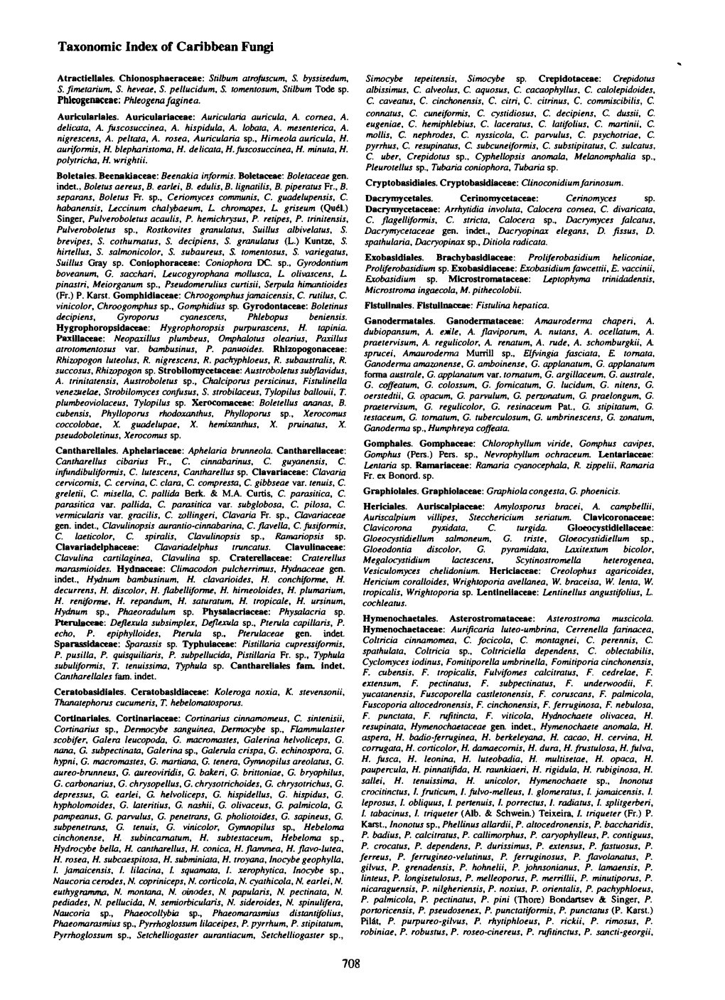 Taxonomic Index of Caribbean Fungi