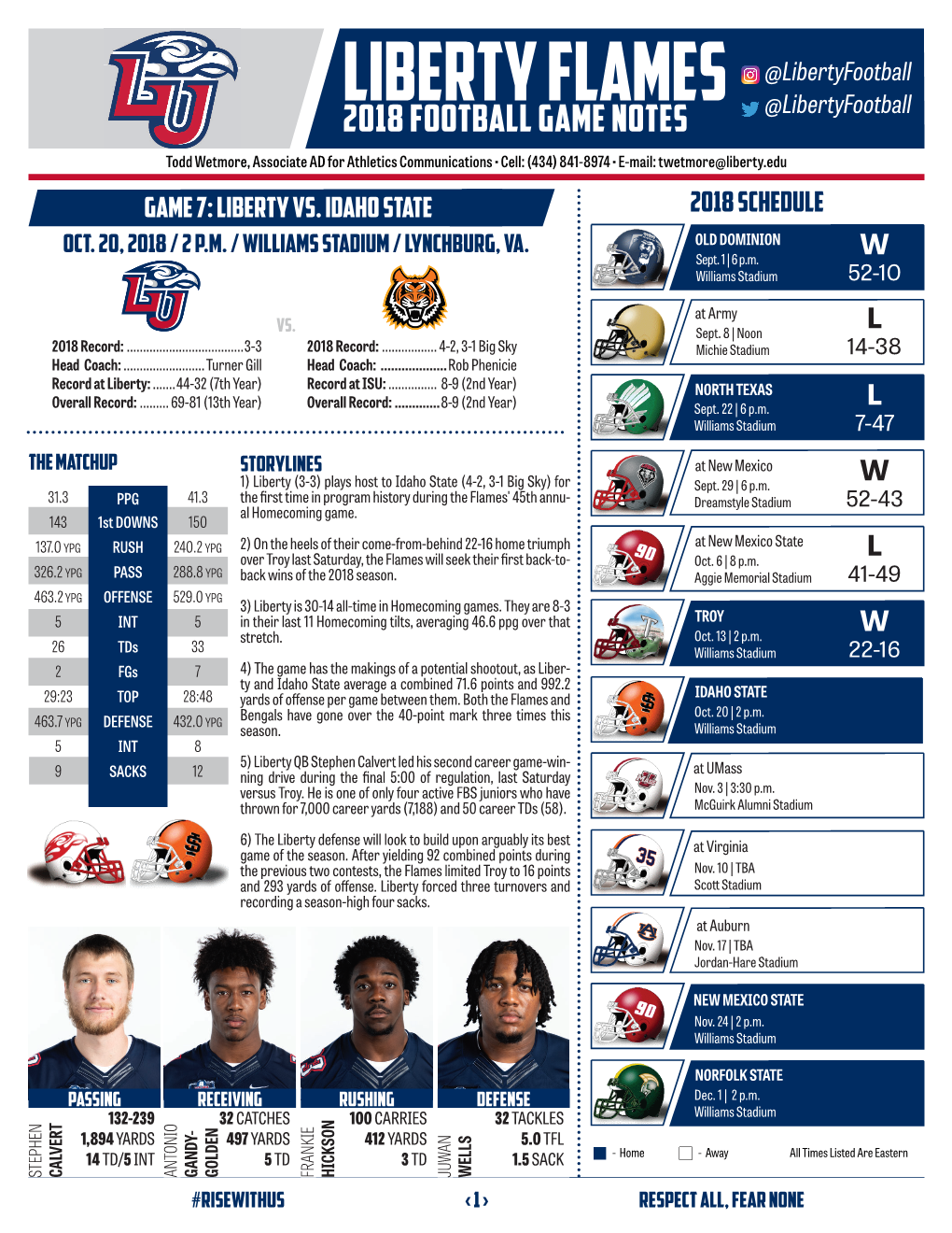 2018 Football Notes