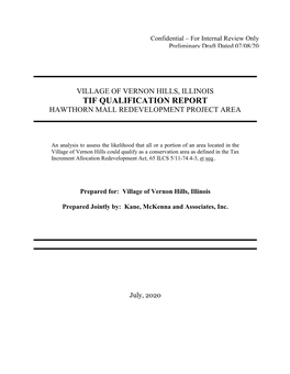 Hawthorne Mall TIF Qualification Report DRAFT 07.08.20