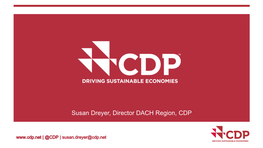 Susan Dreyer, Director DACH Region, CDP