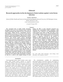 Editorial Research Approaches in the Development of Interventions