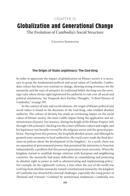 Globalization and Generational Change the Evolution of Cambodia’S Social Structure