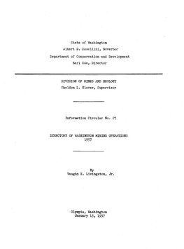 1957 Directory of Washington Mining Operations