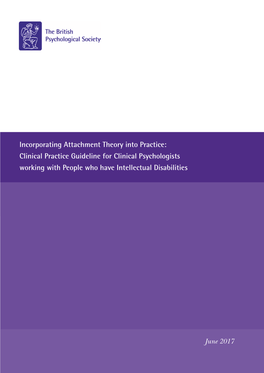 Incorporating Attachment Theory Into Practice: Clinical Practice Guideline for Clinical Psychologists Working with People Who Have Intellectual Disabilities
